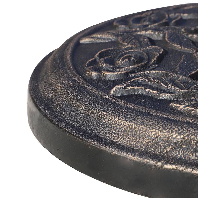 Heavy Duty Polyresin Umbrella Base Stand with Bronzed Finish – Fits 1.5 and 1.89 Inch Poles, 20 lbs Weight for Patio