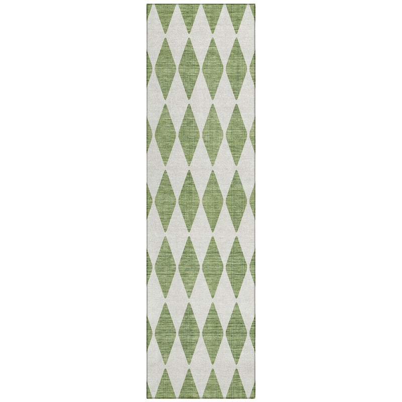 Machine Washable Indoor/ Outdoor Chantille Diamond Argyle Rug