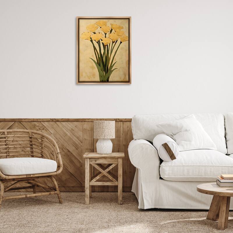 Stupell Hand Picked Daffodils Framed Floater Canvas Wall Art Design By Franklyn Gregory
