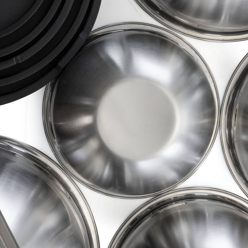 Stainless Steel Nesting Design Mixing Bowls with Lids 5 Piece Set