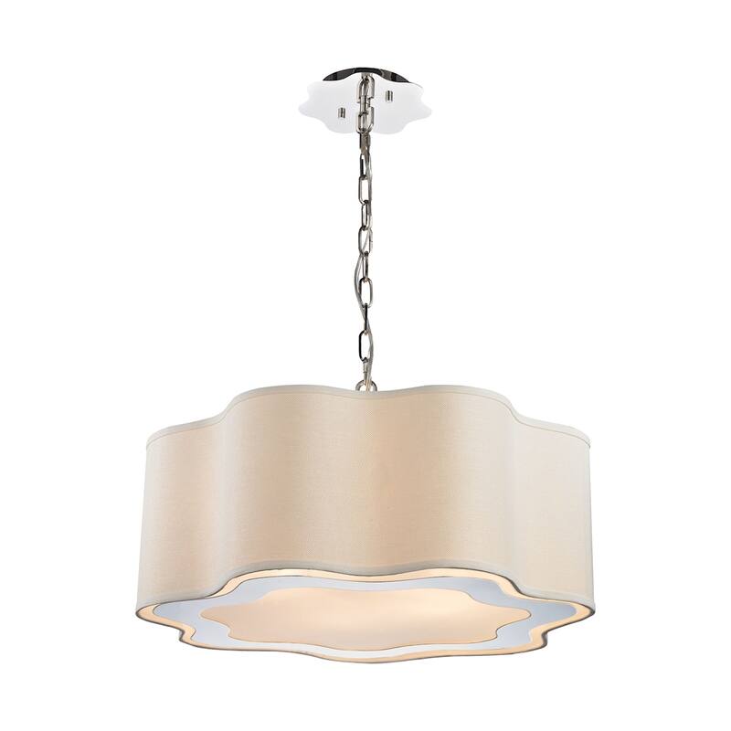 Elk Home Villoy Polished Nickel With White Shade 4 Light Pendant