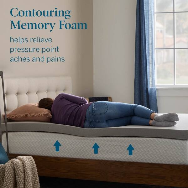 Lucid Comfort Collection Bamboo Charcoal and Gel Memory Foam Covered Mattress Topper 2,3,4 inch - N/A