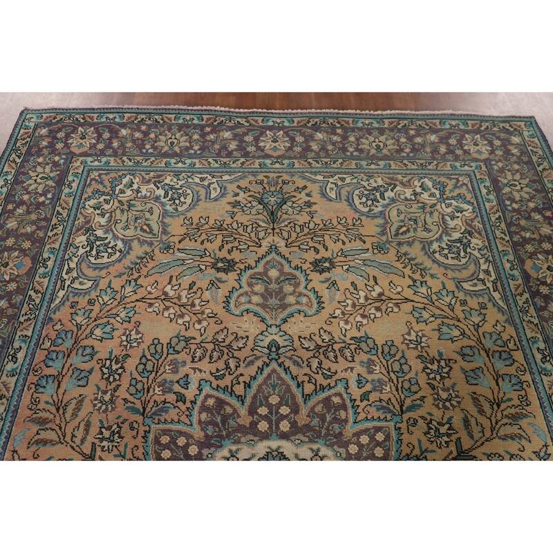 Tabriz Persian Vintage Area Rug Hand-Knotted Wool Carpet - 6'9"x 9'9"