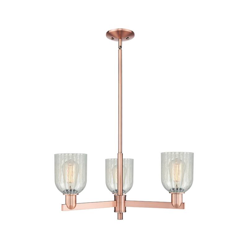 Innovations Lighting Endless Possibilities Arcadia - Caledonia - 3 Light 27" Stem Hung Chandelier with Mouchette Shade - Mouchette/Antique Copper