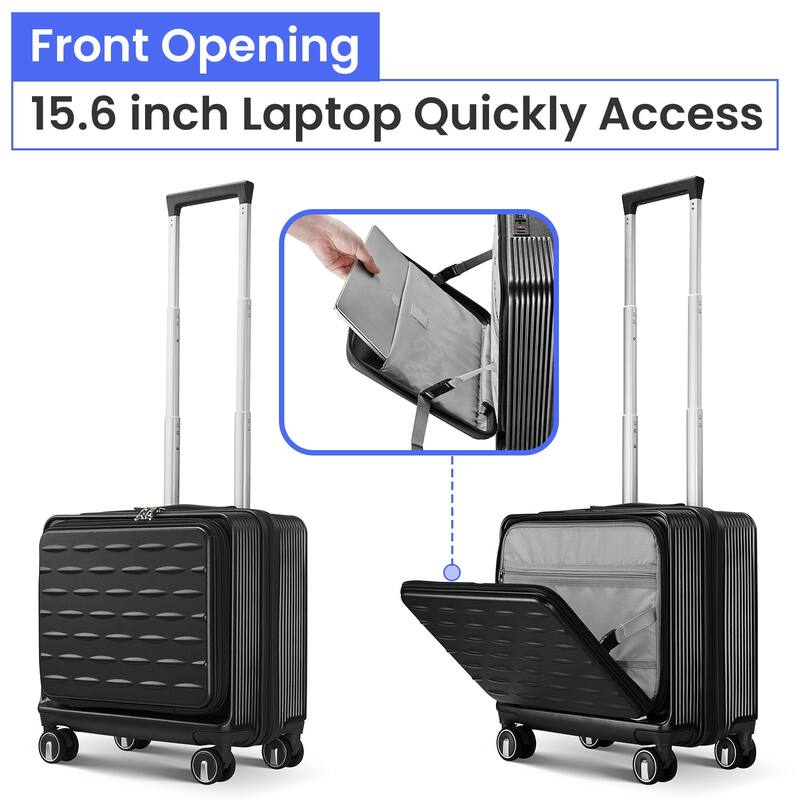 18" Carry On Luggage with Front Open Door &Laptop Interlayer