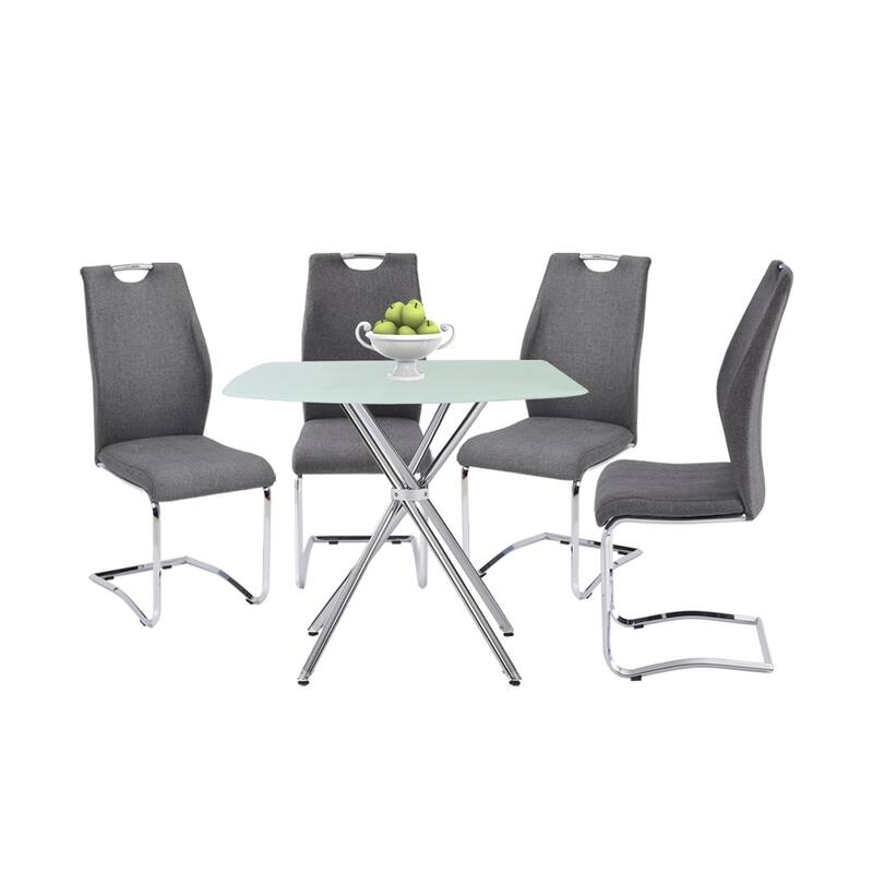 Contemporary Elegance Dining ,Set Comfortable Chair with Durable Construction - Clear