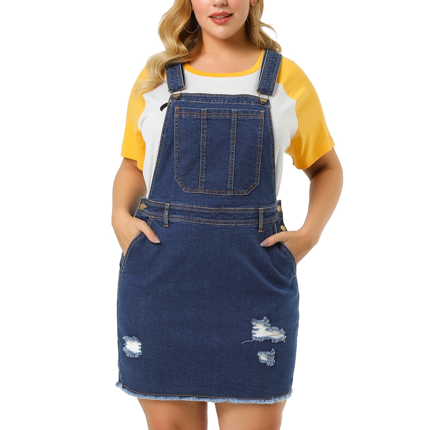 blue jean overalls dress