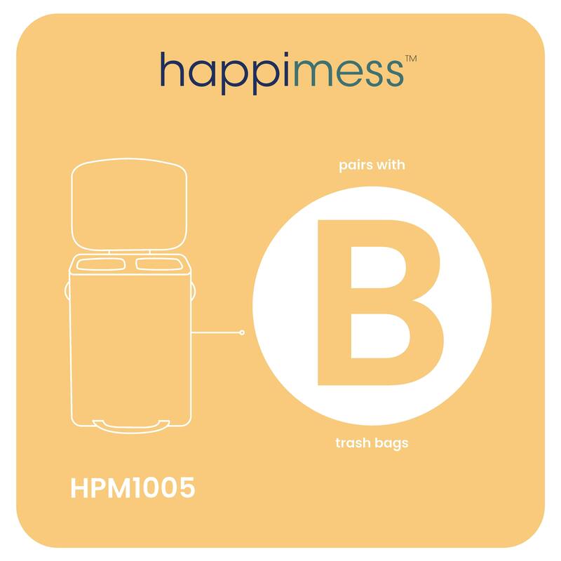 happimess 10.6-Gallon Double Bucket Trash Can with Soft Close Lid