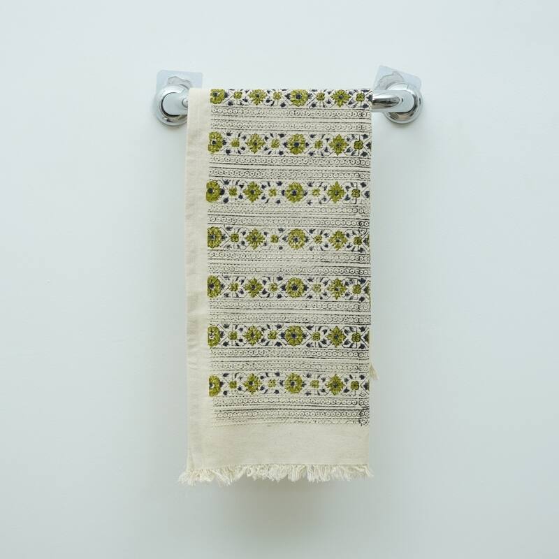 Fabdivine Handmade Floral Block Print Kitchen or Bath Room Hand Towels Home or Office Accent