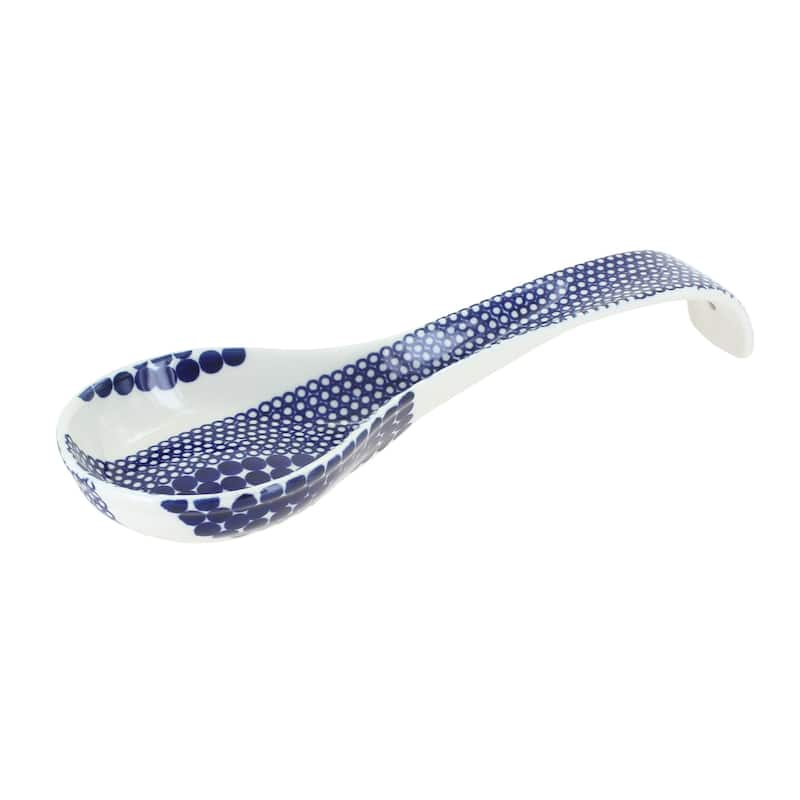 Blue Rose Polish Pottery 1178 Zaklady Large Spoon Rest - Zara