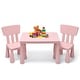 preview thumbnail 15 of 17, Kids Table and Chair Set, Plastic Children Activity Table and 2 Chairs for Art Craft, Easy-Clean Tabletop