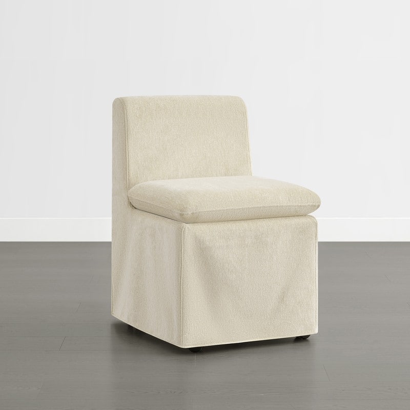 Spruce & Spring Modern Upholstered Dining Chair with Casters, Removable Washable Slipcover