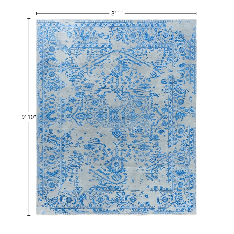 Ikat One-of-a-Kind Hand-Knotted Area Rug - Beige, 8' 1" x 9' 10" - 8' 1" x 9' 10"