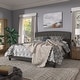 preview thumbnail 3 of 43, Fontana Adjustable Diamond-tufted Arched Back Bed by iNSPIRE Q Classic Charcoal Linen - King