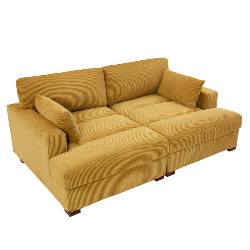 Modern Corduroy Modular Sectional Sofa Chaise Couch Bed