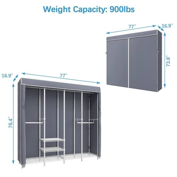 Covered Garment Rack Heavy Duty Clothes Rack with Cover, Freestanding ...