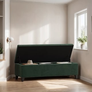 Altay Velvet Storage Ottoman Bench, Retro Green - Bed Bath & Beyond ...