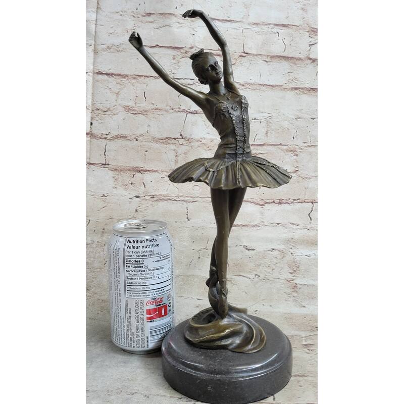 Prima Ballerina Ballet Dancer Girl Figure Signed Original Bronze Statue Sculpture 13 Inches X 5 Inches