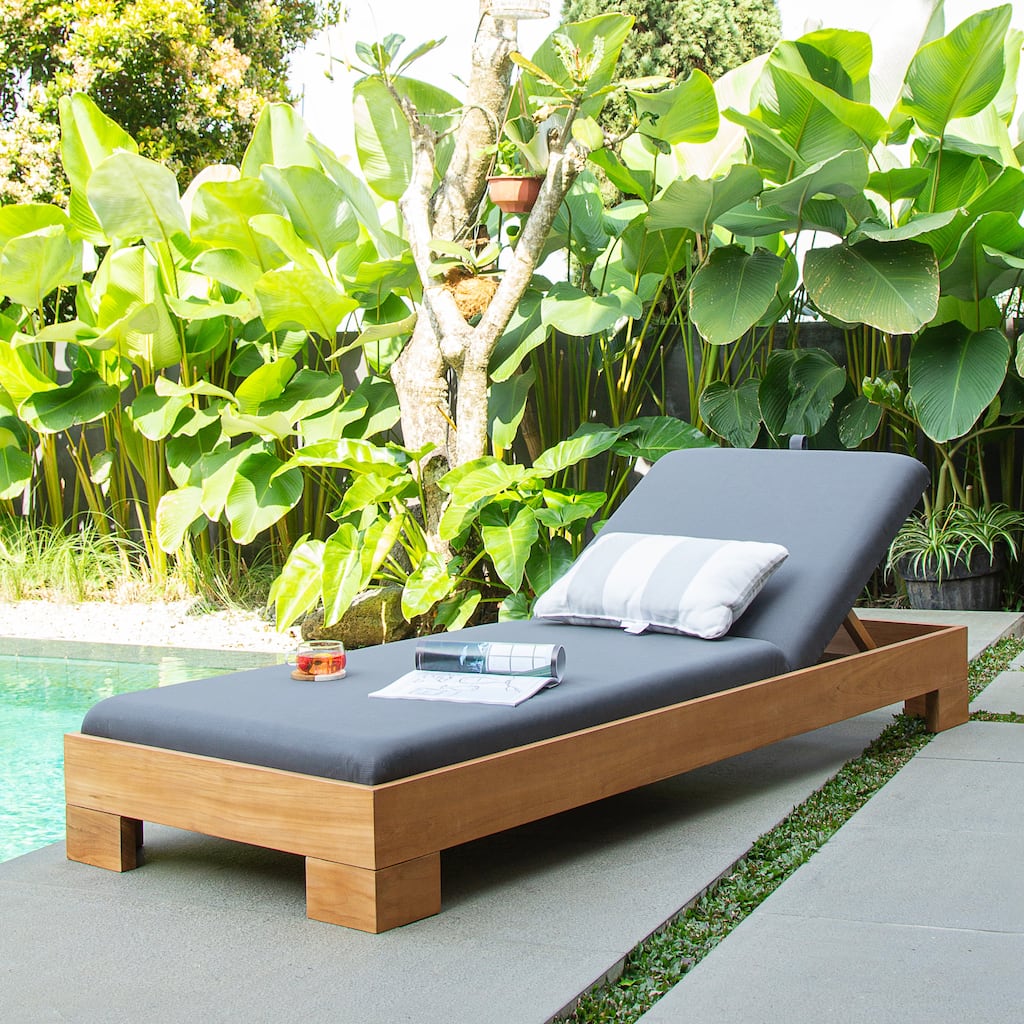 Cambridge Casual Napa Teak Chaise Lounge Chair with Cushion