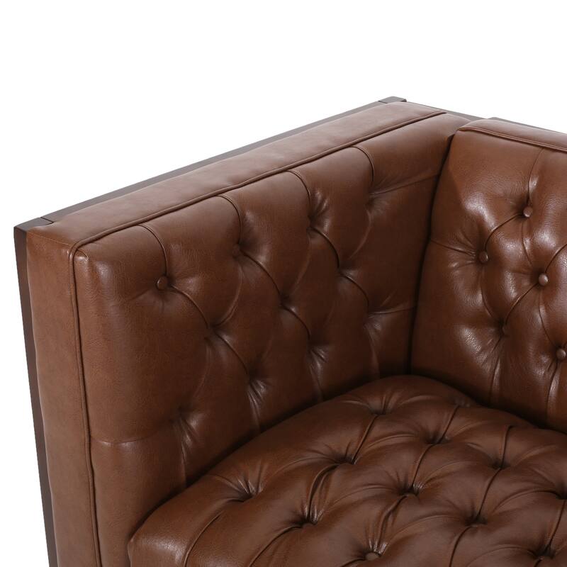 Roomfitters Chesterfield 3-Seater Sofa, Tufted Faux Leather Couch for Living Room