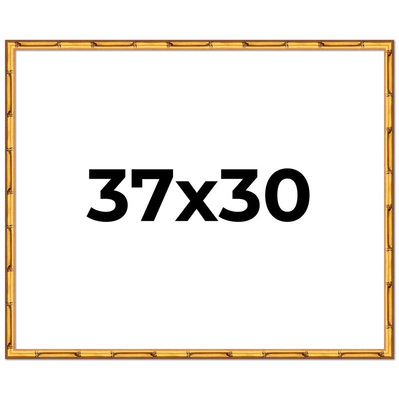 37x30 Frame Gold Bamboo Picture Frame Modern Photo Frame Includes UV Acrylic Shatter Guard Front Acid Free Foam Backing Board
