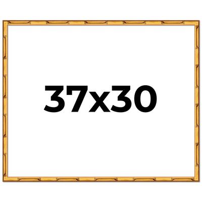 37x30 Frame Gold Bamboo Picture Frame Modern Photo Frame Includes UV Acrylic Shatter Guard Front Acid Free Foam Backing Board