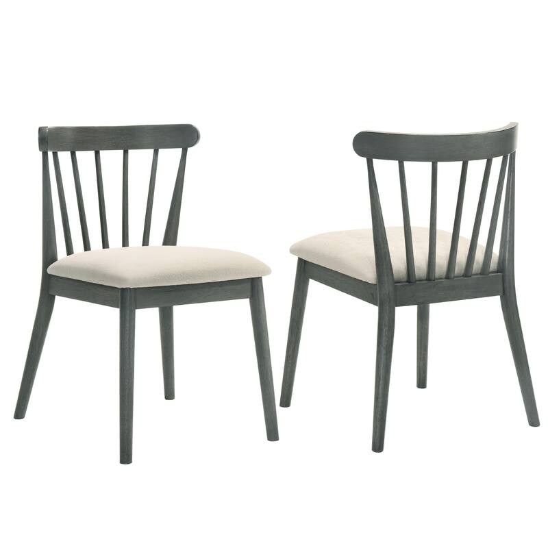 Dining Chair Simple Office Chair Set of 2 Coffee Chair Gray Dressing Chair Kitchen Chair with Wood Legs