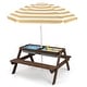 preview thumbnail 4 of 38, Costway 3-in-1 Kids Picnic Table Wooden Outdoor Sand & Water Table - See Details Brown+White+Yellow