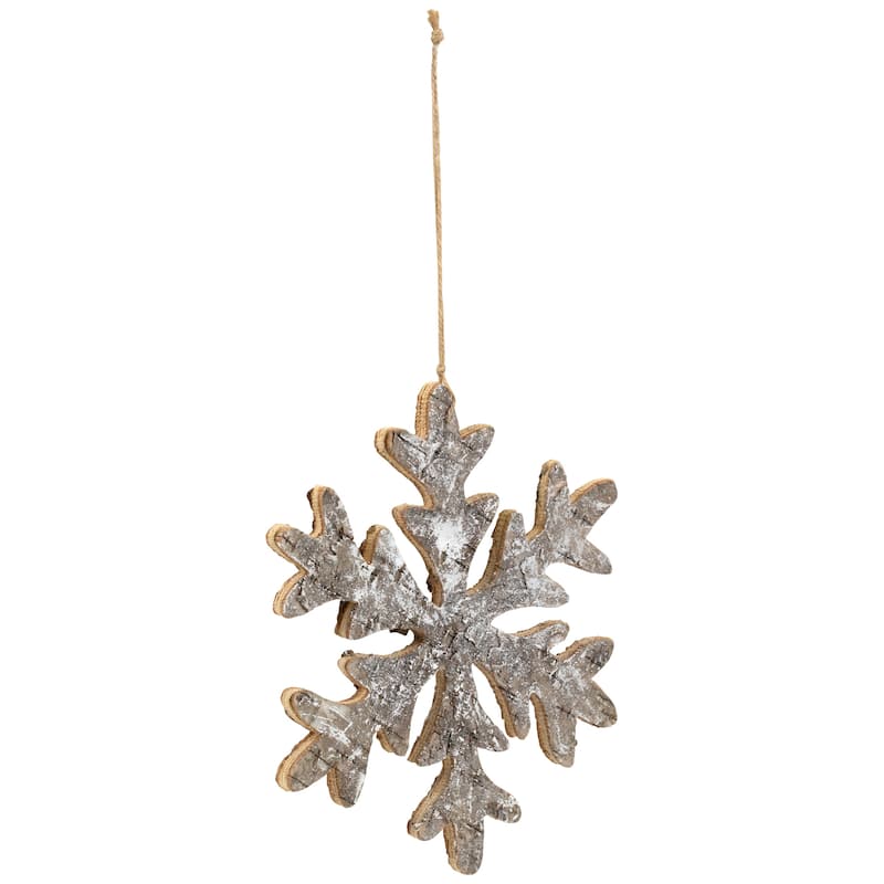 Wooden Snowflake Christmas Ornament - 10" - Silver and Gold