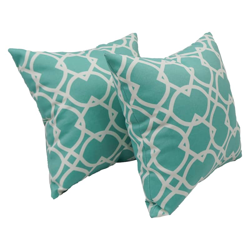 Blazing Needles 17-inch Square Polyester Outdoor Throw Pillows (Set of 2) - Elipse Pool
