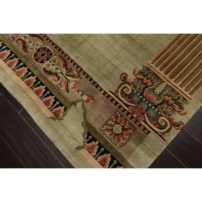 6x8'10'' Hand Knotted New Zealand Wool Mint Plush Pile Tibetan Traditional Rug - 6' x 8' 10''