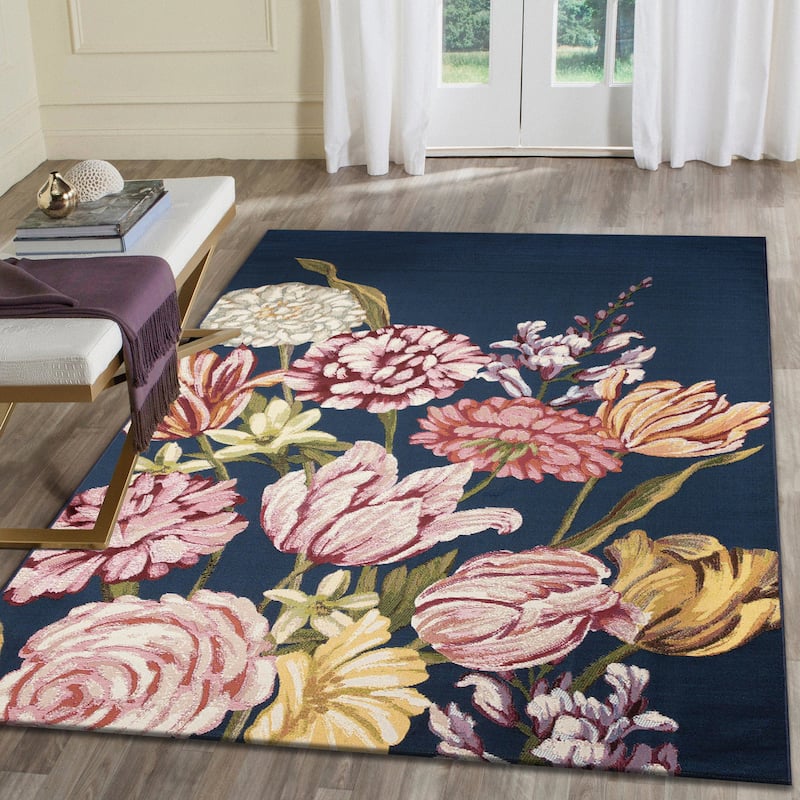 Liora Manne Marina Hallo Holland Indoor/Outdoor Area Rug - 3'3" x 4'11" - Navy
