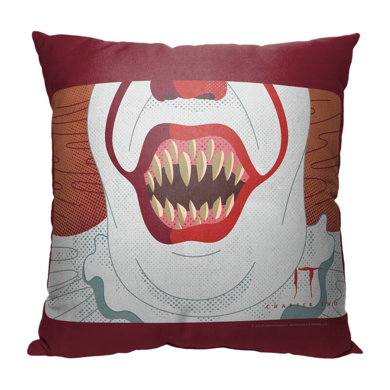 Warner Brothers Horror It 2 Smile Wide 18 Inch Throw Pillow