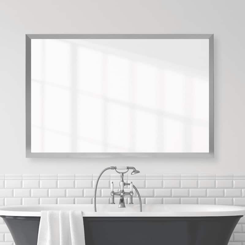 Frame My Mirror Satin Nickel Framed Mirror, Ellis Design