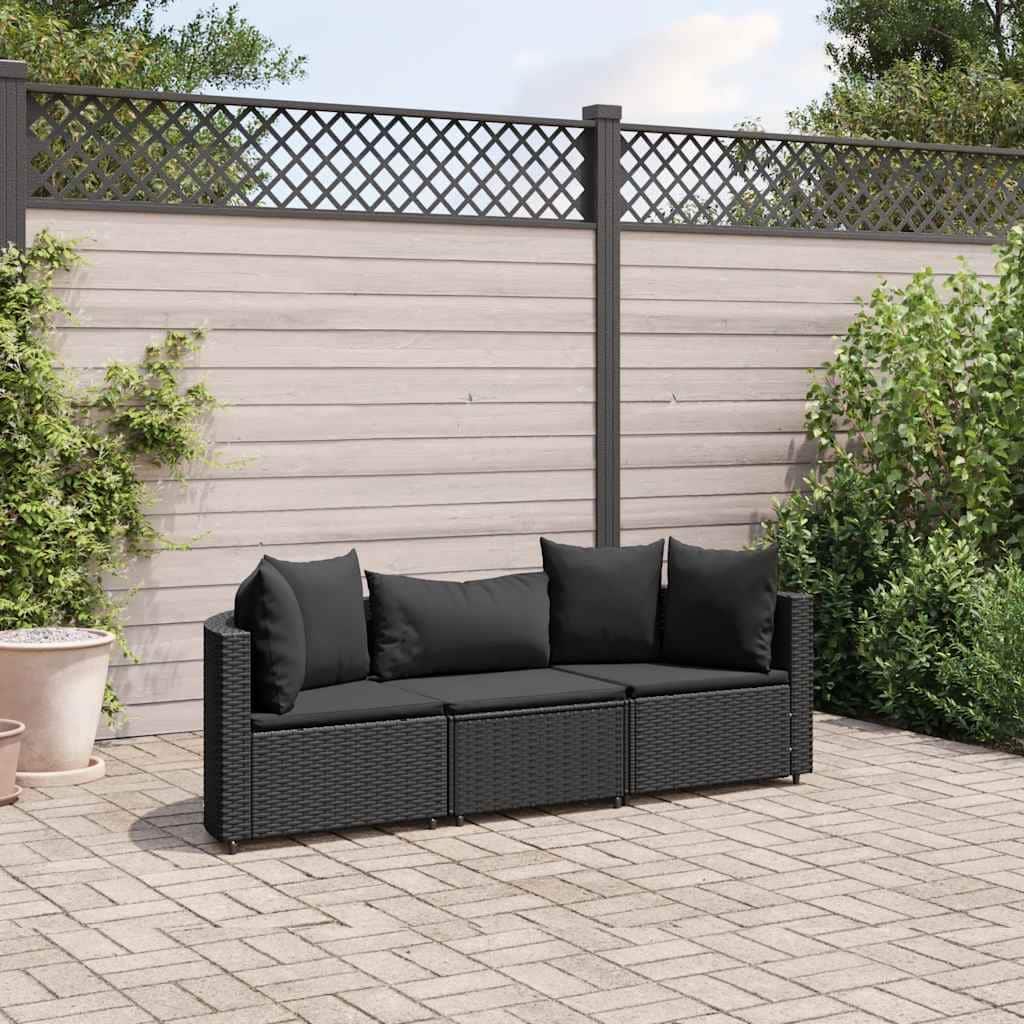 vidaXL Patio Sofa Set with Cushions Lounge Setting Outdoor Furniture Poly Rattan - 9.8 x 9.8 x 8.9