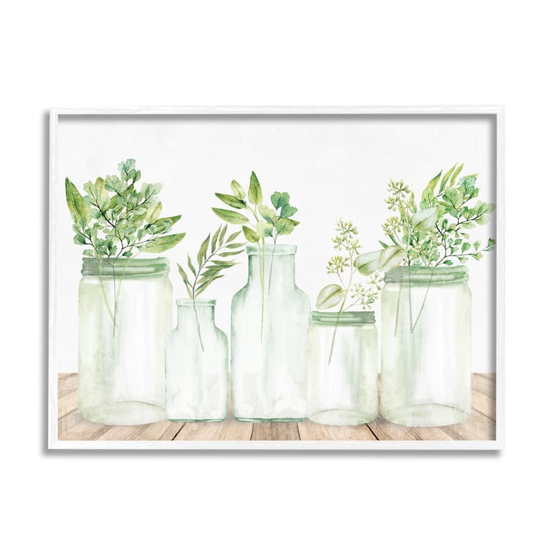 Stupell Varied Herb Plant Arrangement Mixed Country Blooms Framed Wall Art, Design by Kim Allen - 14 x 11 - White