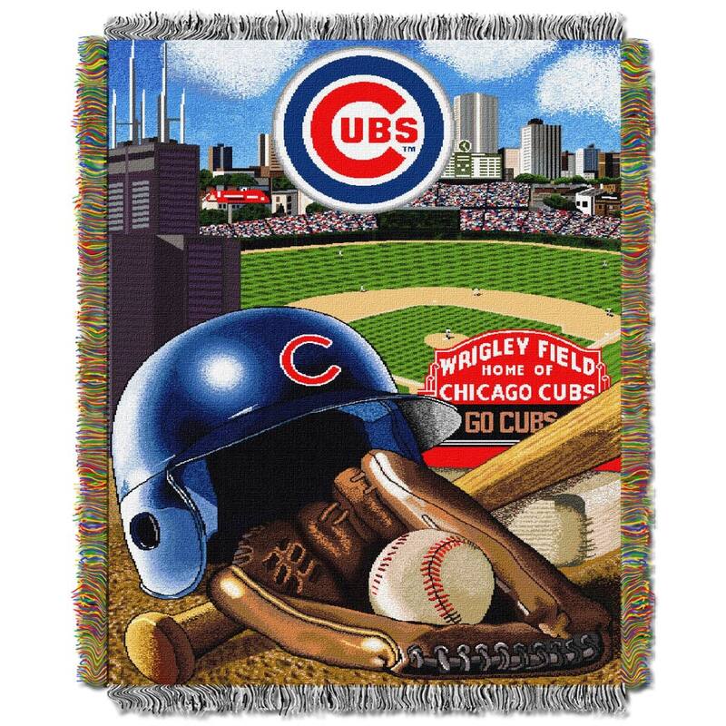 MLB Woven Tapestry Throw Blanket - 48x60 inches - Chicago Cubs