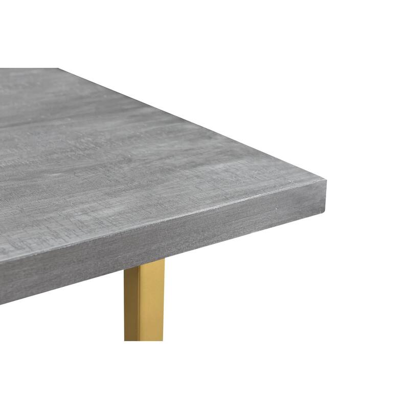 Grey Mango Wood Dining Table With Gold Legs - 60" - 71"