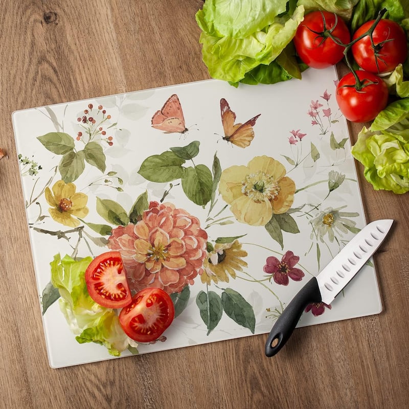 Blessed by Nature 3mm Heat Tolerant Tempered Glass Cutting Board 15” x 12” Manufactured in the USA Dishwasher Safe