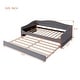 preview thumbnail 29 of 34, Teddy Fleece Twin Size Upholstered Daybed with Pull-out Trundle Bed and LED Light, Sofa Bed Frame for Bedroom Apartment