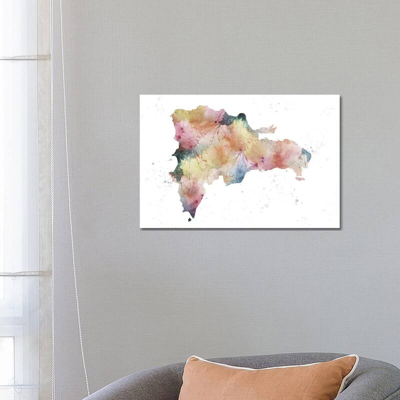 iCanvas "Dominican Republic Nature Watercolor" by WallDecorAddict Canvas Print - 18x26x1.5