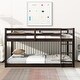 preview thumbnail 11 of 18, Elegant Twin over Twin Wooden Bunk Kids Bed with Ladder and Safety Guardrail,Storage Space Espresso