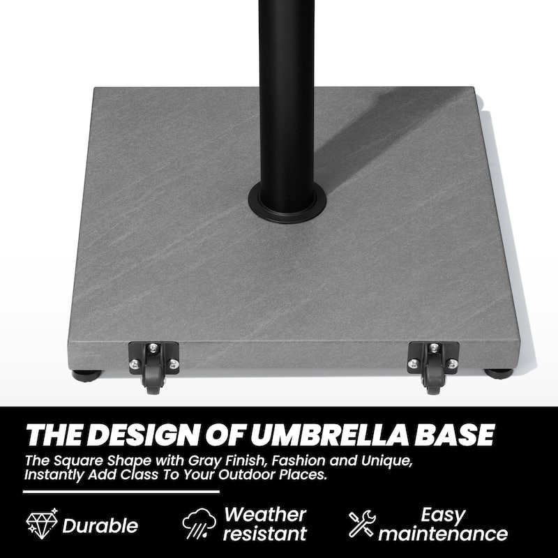 Patio Outdoor Market Umbrella Holder Base 40/55 Pound Square Stand for Pole Umbrella