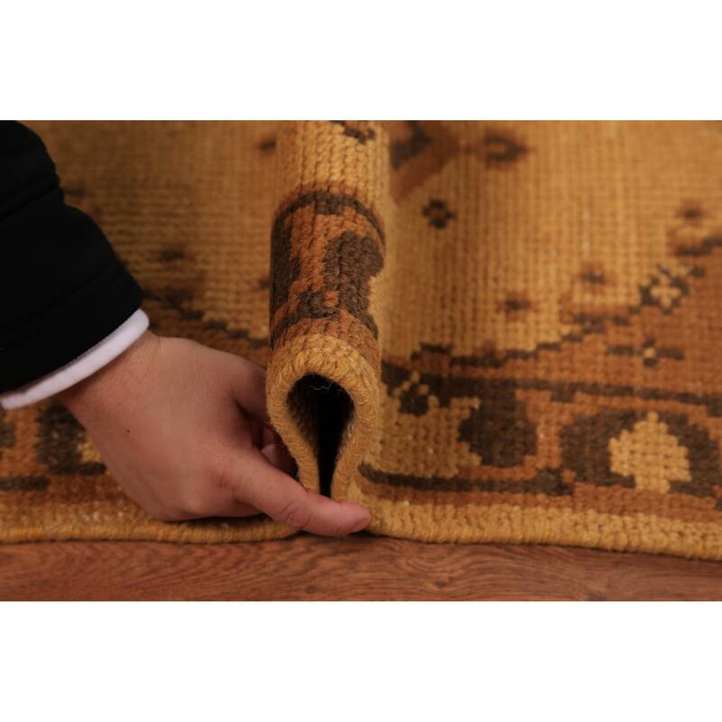 Yellow Moroccan Oriental Foyer Rug Hand-Knotted Wool Carpet - 2'0"x 3'0"