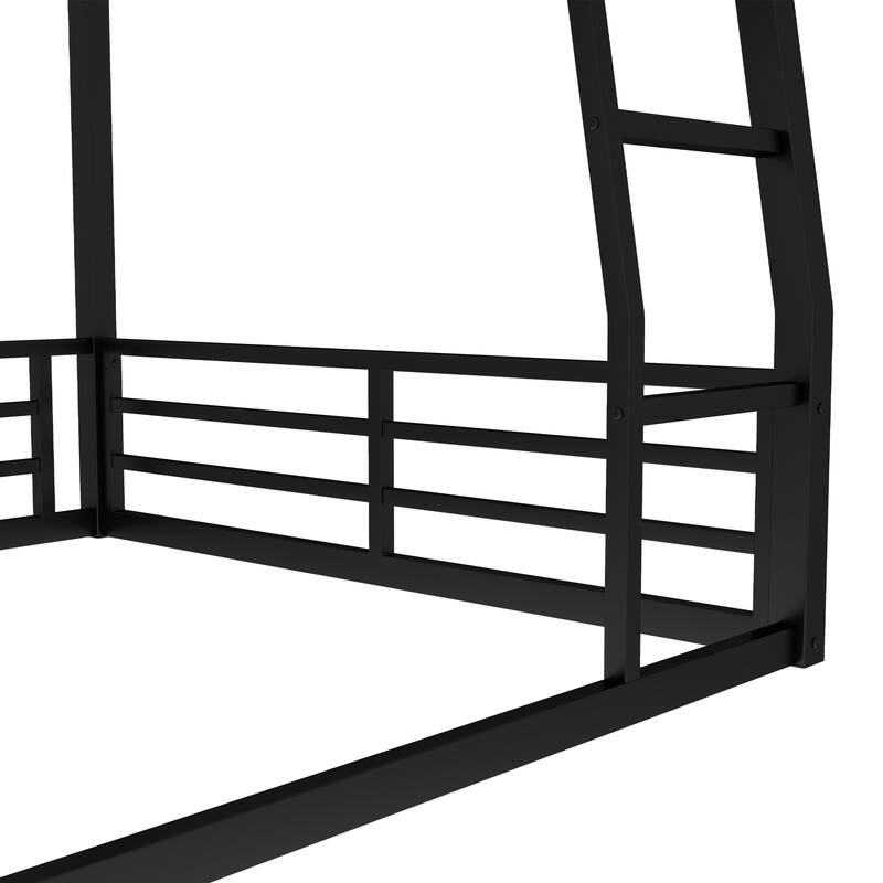 Full XL over Queen Metal Bunk Bed for Teens & Adults - Space Saving, Sturdy Frame, Noise Reduced, No Box Spring Needed