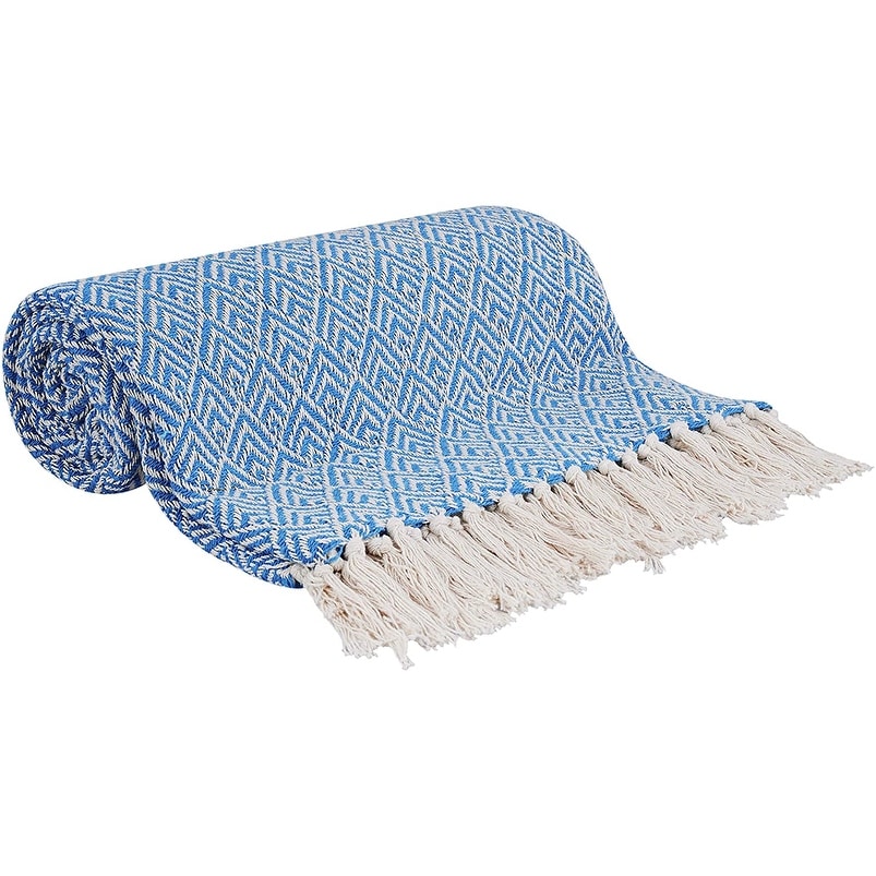 Aqua Blue Reversible Throw Blanket Bed Bath Beyond 35085680
