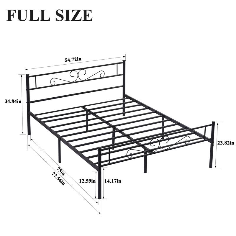 VECELO Premium Platform Bed Frame with Headboard,Easy Set-up Twin/Full/Queen Size Bed