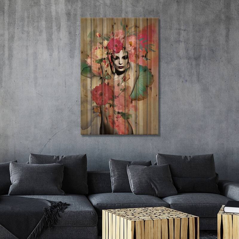 Chiara Print On Wood by Ana Paula Hoppe - Multi-Color