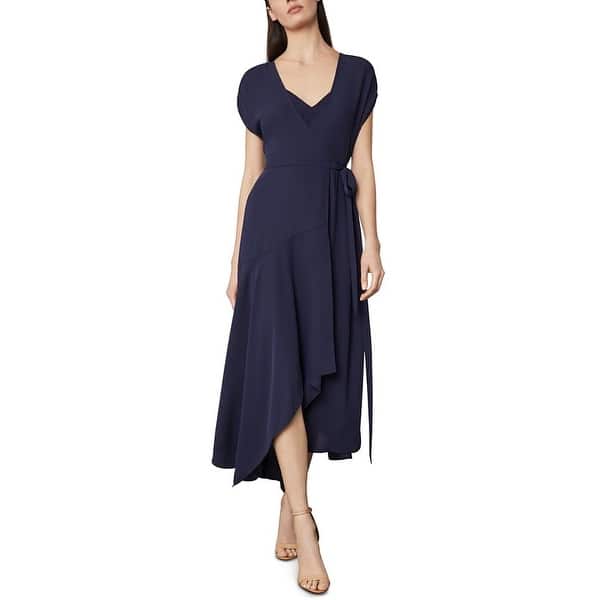 navy blue dress for baby girl BCBGMAXAZRIA Women's Asymmetric Hem Wrap Dress Blue Size 4 - Bed Bath &  Beyond