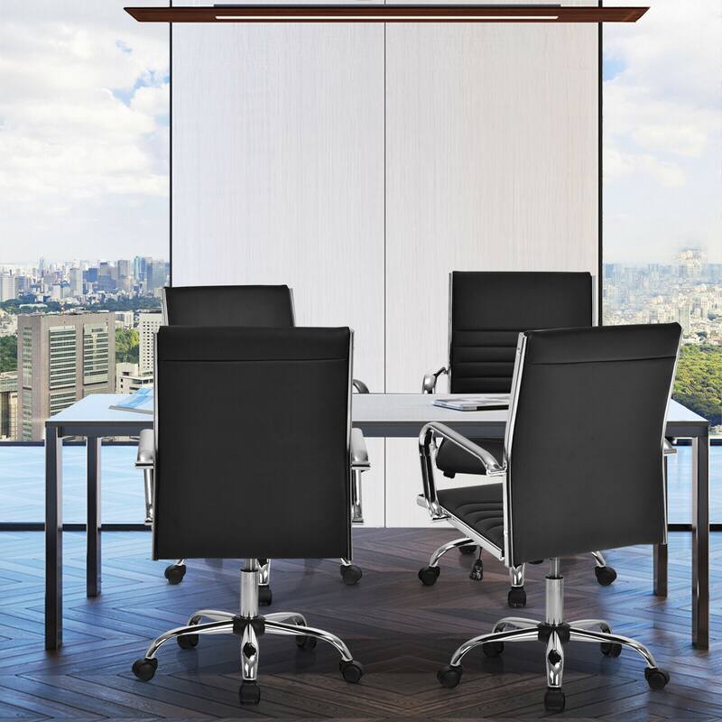 Gymax PU Leather Office Chair High Back Conference Task Chair